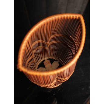 小菅吼月作竹編花籠　S2036 