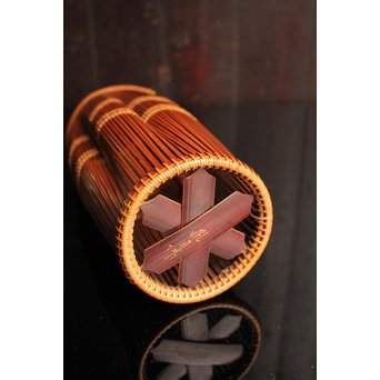 小菅吼月作竹編花籠　S2036 