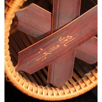 小菅吼月作竹編花籠　S2036 