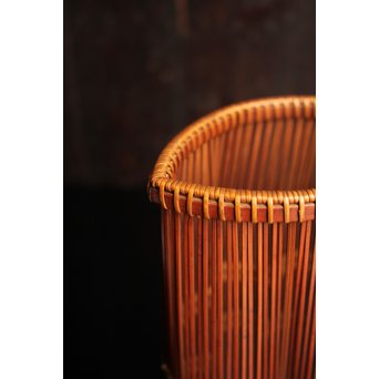 小菅吼月作竹編花籠　S2036 