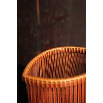 小菅吼月作竹編花籠　S2036 