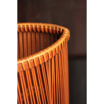 小菅吼月作竹編花籠　S2036 