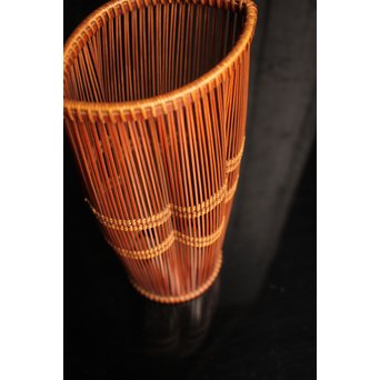 小菅吼月作竹編花籠　S2036 