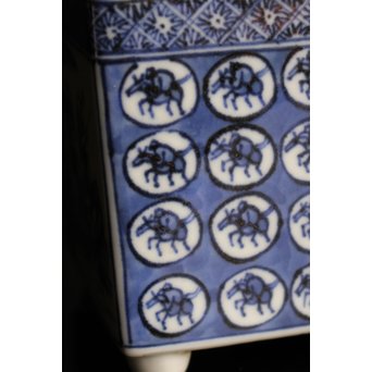 三浦竹泉銘祥瑞手銀火屋四方香炉　K104 