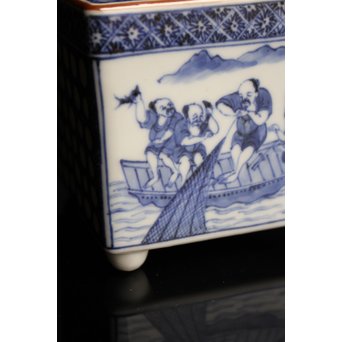 三浦竹泉銘祥瑞手銀火屋四方香炉　K104 