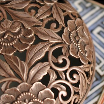 三浦竹泉銘祥瑞手銀火屋四方香炉　K104 