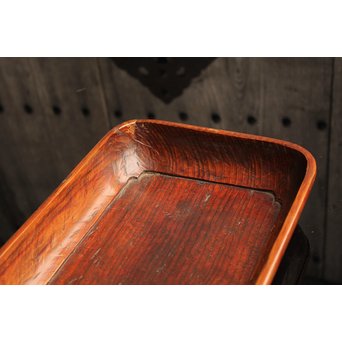 紡ぐ松の刳物煎茶盆　K114 