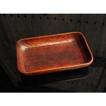 紡ぐ松の刳物煎茶盆　K114