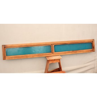 青い石目色ガラスの欄間/明り取り　R1533 