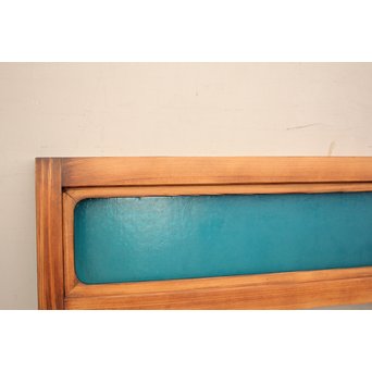 青い石目色ガラスの欄間/明り取り　R1533 