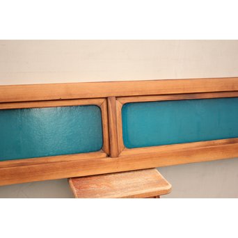 青い石目色ガラスの欄間/明り取り　R1533 