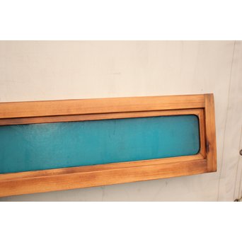 青い石目色ガラスの欄間/明り取り　R1533 