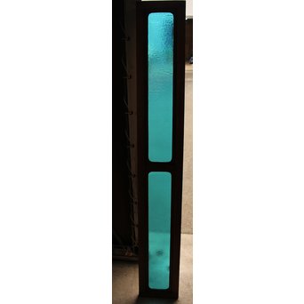 青い石目色ガラスの欄間/明り取り　R1533 