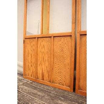 黄色と緑の色ガラス戸　2枚1組　GD812 