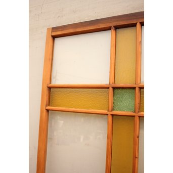 黄色と緑の色ガラス戸　2枚1組　GD812 