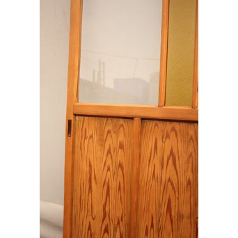 黄色と緑の色ガラス戸　2枚1組　GD812 