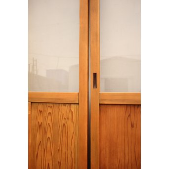 黄色と緑の色ガラス戸　2枚1組　GD812 