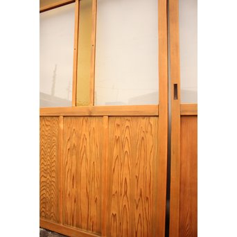 黄色と緑の色ガラス戸　2枚1組　GD812 