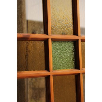 黄色と緑の色ガラス戸　2枚1組　GD812 