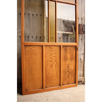 黄色と緑の色ガラス戸　2枚1組　GD812 