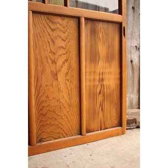 黄色と緑の色ガラス戸　2枚1組　GD812 