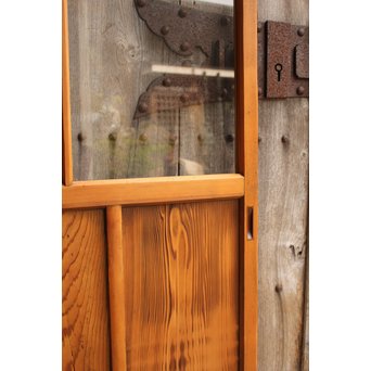 黄色と緑の色ガラス戸　2枚1組　GD812 