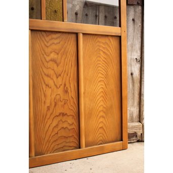 黄色と緑の色ガラス戸　2枚1組　GD812 