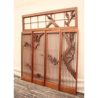 松竹梅書院欄間5枚1組　R1569 