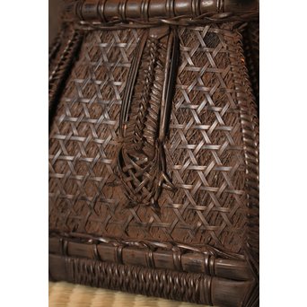 和田菁竺銘　竹工芸唐物写竹花籠　S2214 