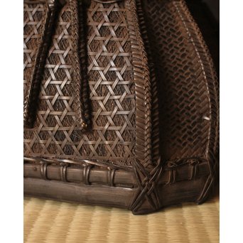 和田菁竺銘　竹工芸唐物写竹花籠　S2214 