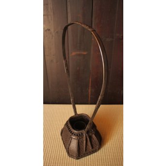 和田菁竺銘　竹工芸唐物写竹花籠　S2214 