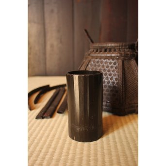 和田菁竺銘　竹工芸唐物写竹花籠　S2214 