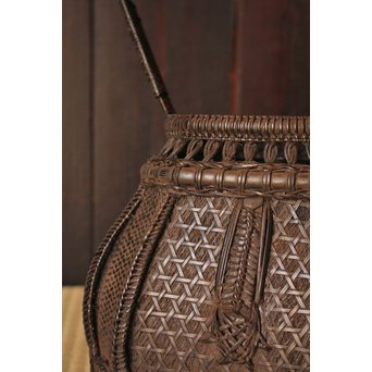 和田菁竺銘　竹工芸唐物写竹花籠　S2214 