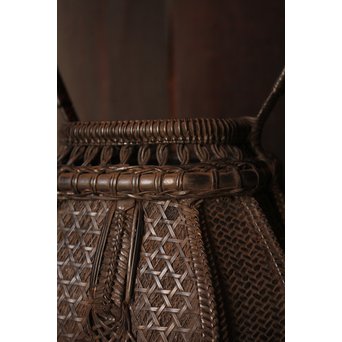 和田菁竺銘　竹工芸唐物写竹花籠　S2214 