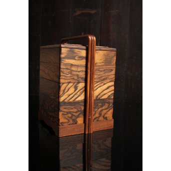 黒柿玉杢上質提重箱　S2501 