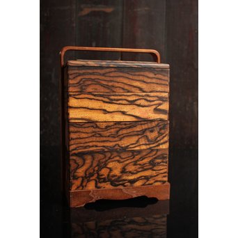 黒柿玉杢上質提重箱　S2501 