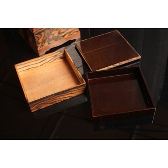 黒柿玉杢上質提重箱　S2501 