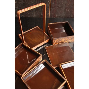 黒柿玉杢上質提重箱　S2501 