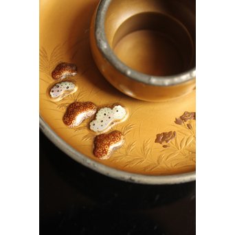 光琳蒔絵風天目台/茶托　2個1組　S2513 