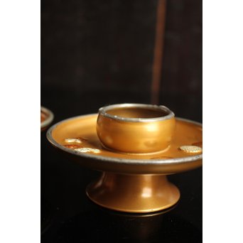 光琳蒔絵風天目台/茶托　2個1組　S2513 