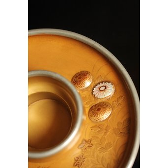 光琳蒔絵風天目台/茶托　2個1組　S2513 