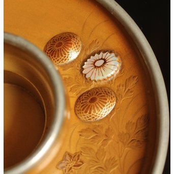 光琳蒔絵風天目台/茶托　2個1組　S2513 