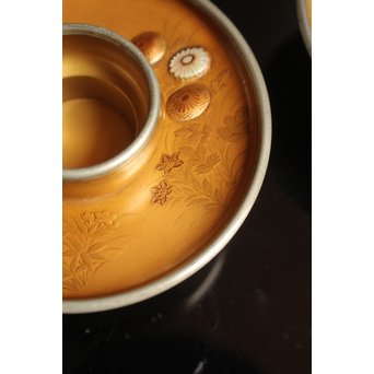 光琳蒔絵風天目台/茶托　2個1組　S2513 