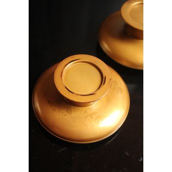 光琳蒔絵風天目台/茶托　2個1組　S2513 