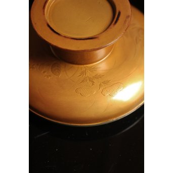 光琳蒔絵風天目台/茶托　2個1組　S2513 