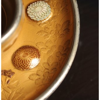 光琳蒔絵風天目台/茶托　2個1組　S2513 