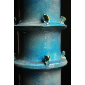 人間国宝加藤卓男 ペルシャブルー花生/花瓶　S2515 