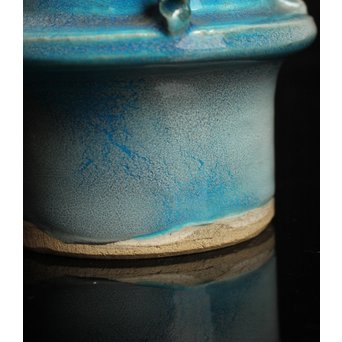 人間国宝加藤卓男 ペルシャブルー花生/花瓶　S2515 