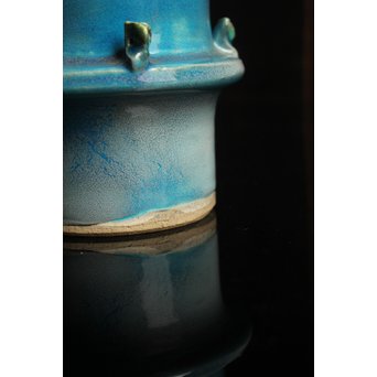 人間国宝加藤卓男 ペルシャブルー花生/花瓶　S2515 