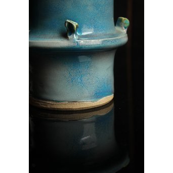 人間国宝加藤卓男 ペルシャブルー花生/花瓶　S2515 